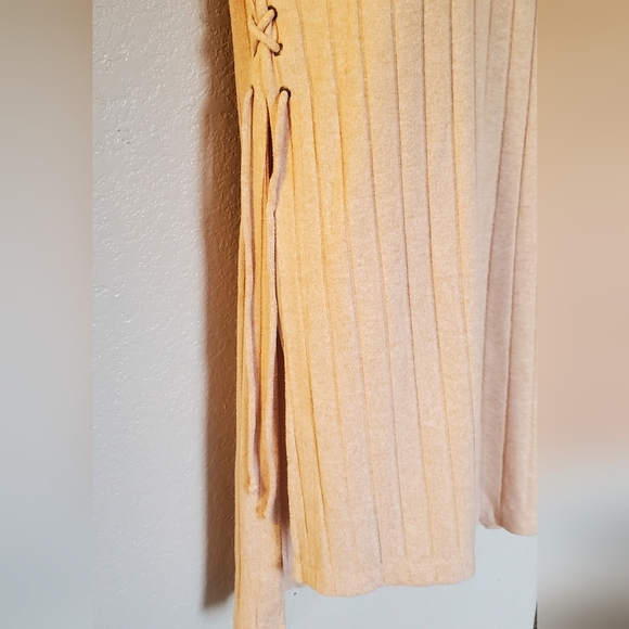 Anthropologie Lace up Maxi Turtleneck Ribbed Sleeveless Sweater Duster Sz Small - Picture 8 of 11